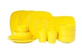 sengWare 16-Piece Uptown Square Dinnerware Set, Pomello