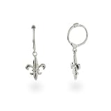 Eve's Addiction Fleur de Lis Mini Sterling Silver Earrings