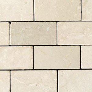 Crema Marfil 3×6″ Subway Marble Tile Tumbled and Honed