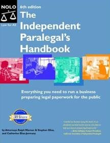 Books: Independent Paralegal's Handbook. How to Provide Legal Services Without Becoming a Lawyer