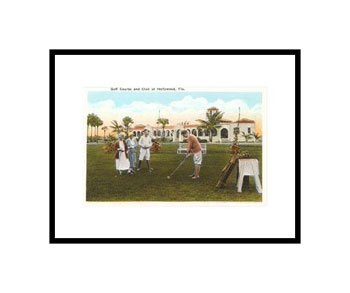 Golf Course, Hollywood, Florida Photography Pre-Matted Poster Print, 11x14