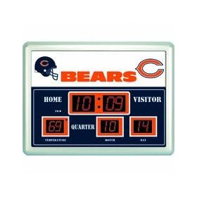 Chicago Bears 14 x 19 LED Scoreboard Clock and Thermometer