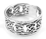 Open Celtic Knotwork Sterling Silver Band Ring(Sizes 6,7,8,9)