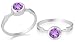 Round Cut Amethyst Ring Sterling Silver Size 9