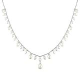 14K White Gold Freshwater Pearl Drop Necklace
