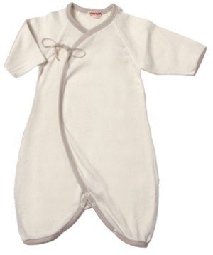 Sckoon Organic Cotton Brown Edge Round Kimono (Size=62-68(3-6m))