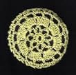 Lemon Yellow Floral Crocheted Hair Bun Cover- MEDIUM