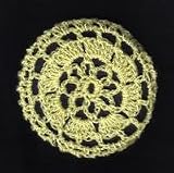 Lemon Yellow Floral Crocheted Hair Bun Cover- LARGE