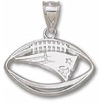 Sterling Silver NEW ENGLAND PATRIOTS LOGO PIERCED FOOTBALL 1"