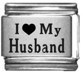 Clearly Charming I Heart my Husband Laser Etched Italian Charm
