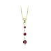 14K Yellow Gold 0.02 ct. Diamond and 1.08 ct. Ruby Pendant with Chain