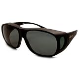 Solitaire Fits-Over Sunglasses - Square / Frame: Matte Black Lens: Copper Polarized