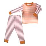 giggle Better Basics Striped Long Johns - Pink/Orange (Organic Cotton) (12 Months)