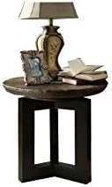 JWLC Imports 66321  Transitions Drift Wood Finish Round End Table, 28" by 27"