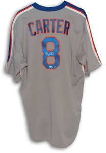 Gary Carter Signed New York Mets Majestic Gray Throwback Jersey