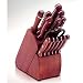 15 Piece Walnut Handle Knife and Block Set