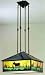 Meyda Tiffany Custom Lighting 38681 Moose Creek 3-Light Pendant, Craftsman Brown Finish with Amber and Green Art Glass