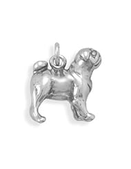 Oxidized Pug Charm