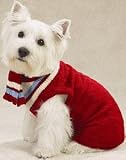 RED Cable Knit Varsity Dog Sweater Set