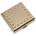 Square Gold Compact Mirror with Inlaid Crystals
