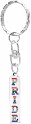 Gay Pride Pewter Ring Pocket Clip Keychain Key Chain