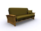 Crestridge Medium Oak Full Size Futon By Elite Furniture