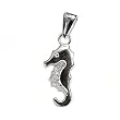 Silver Cubic Zirconia Seahorse Pendants, Size: 33mm