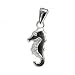 Silver Cubic Zirconia Seahorse Pendants, Size: 33mm