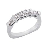 14k White 0.6 Ct Diamond Band Ring - Size 7.0