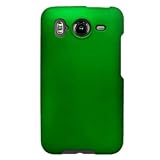 Hard Snap on Plastic GREEN RUBBERIZED Sleeve Faceplate Cover Case for HTC I ....