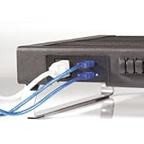 Search : Combination Power Outlet/USB 2.0 Hub, 6-1/4w x 2-1/4d x 2h, Black/Silver Frame