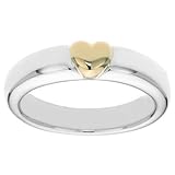 Sterling Silver and 14k Yellow Gold Heart Ring