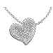 Amazing 1/2 ct Pave Diamond Filled Heart Pendant in 14k White Gold - FREE Chain