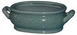 Oval porcelain footbath / planter, chinese porcelain with crackle finish, light celadon green