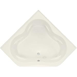 Kohler K-1160 Tercet 5 Foot Corner Jetted Tub with Center Drain - Biscuit