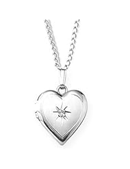 Heart Shaped Sterling Silver with Diamond Child Locket