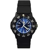 Dive Watch, Resin Case/Bezel, PU Band, Blue Face