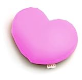 Mogu Small Heart 7-by-9-inch Decorative Pillow, Shocking Pink