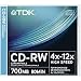 Electronics : TDK High-Speed - 10 x CD-RW - 700 MB ( 80min ) 4x - 12x - jewel case