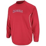 MLB Mens Los Angeles Angels Long Sleeve Crew Neck Tech Fleece Pullover By Majestic (Pro Scarlet/Pro White, XX-Large)