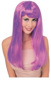 Long Purple Glamour Wig