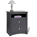 Prepac BDC-2428 Sonoma 2 Drawer Tall with Open Cubbie Black