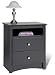 Night Table w/2 Shelves - Composite Wood - Sonoma (Black) (23.25