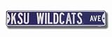 KANSAS STATE WILDCATS KSU WILDCATS AVE Purple AUTHENTIC METAL STREET SIGN (6 X 36)
