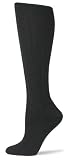 Hue Women's Cotton Cable Knee Sock, Black, One Size
