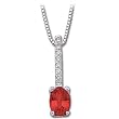 14K White Gold Ruby and Diamond Necklace