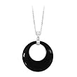 Sterling Silver Onyx Circle Pendant with Chain