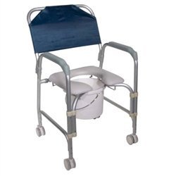 Drive Medical K. D.  Aluminum Shower Chair/Commode with Casters