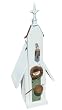 Birdhouse - Antique White Rusted Door Green Key Lock House 25" Tall R-103R