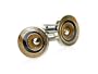 Black & Gold Depth Charge Enamel Silver Cufflinks with Gift Box